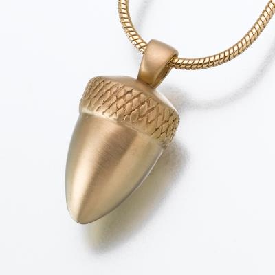 gold vermeil acorn cremation pendant necklace